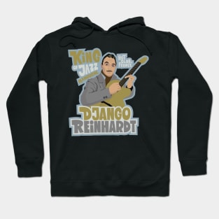 Django Reinhardt: A Jazz Guitar Legend Brought to Life with this Captivating Illustration. Hoodie